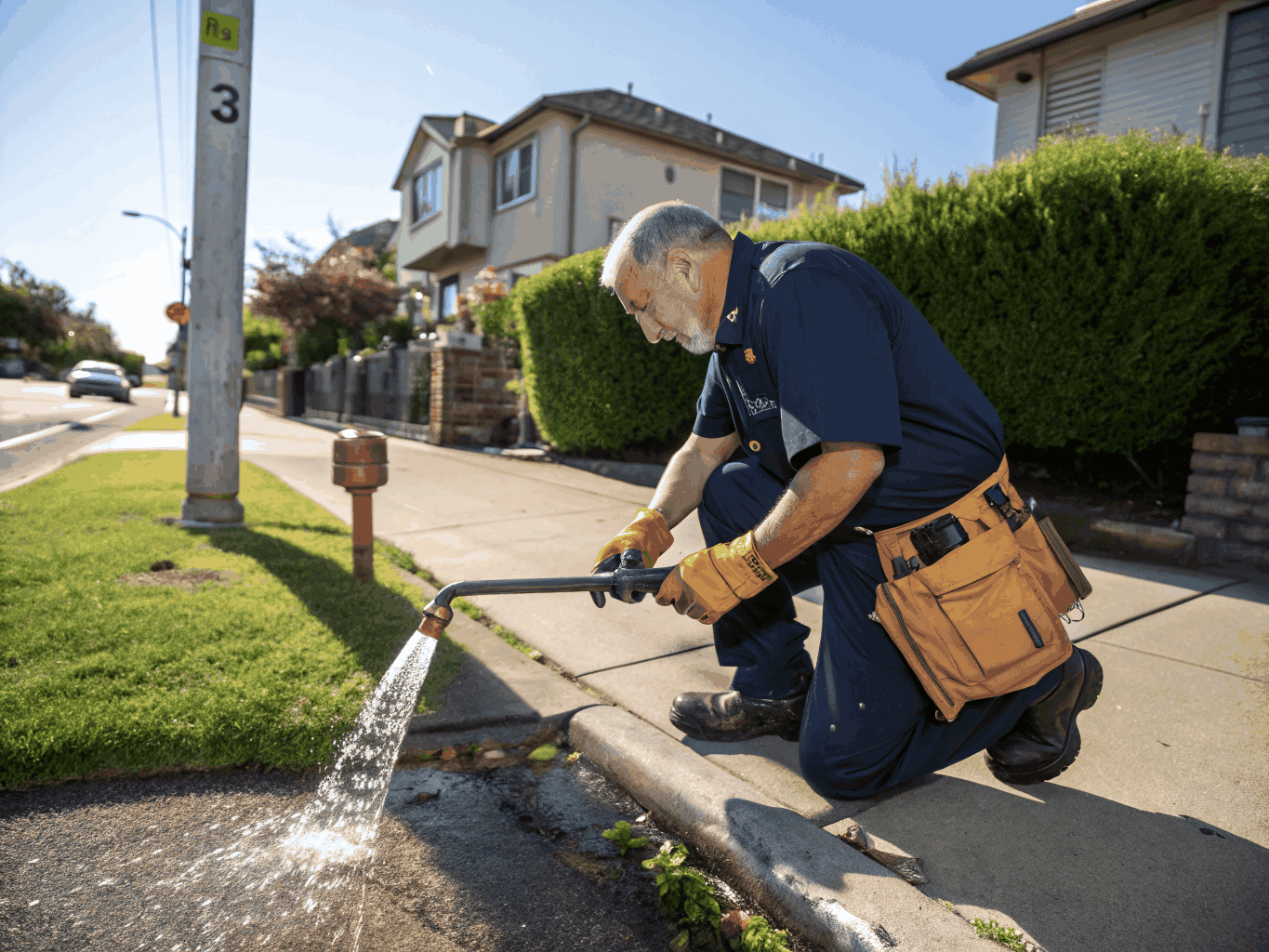 Fayetteville plumber inspecting residential water pipe system